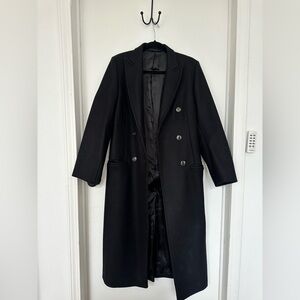 NWOT Toteme Double Breasted Tailored Black Wool Coat